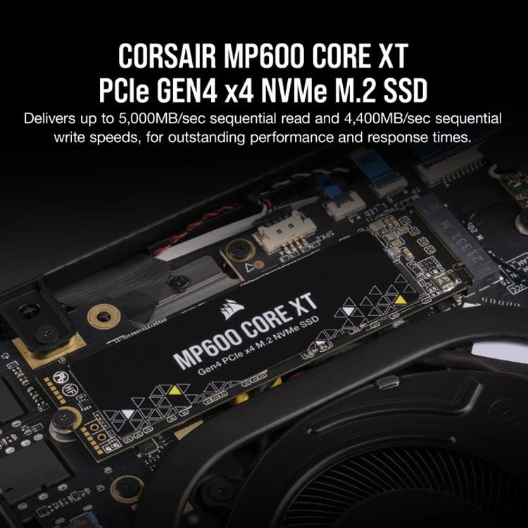 Ổ cứng SSD Corsair 1T MP600 CORE XT | PCIe 4.0, Gen4x4, NVMe M.2 (CSSD-F1000GBMP600CXT)