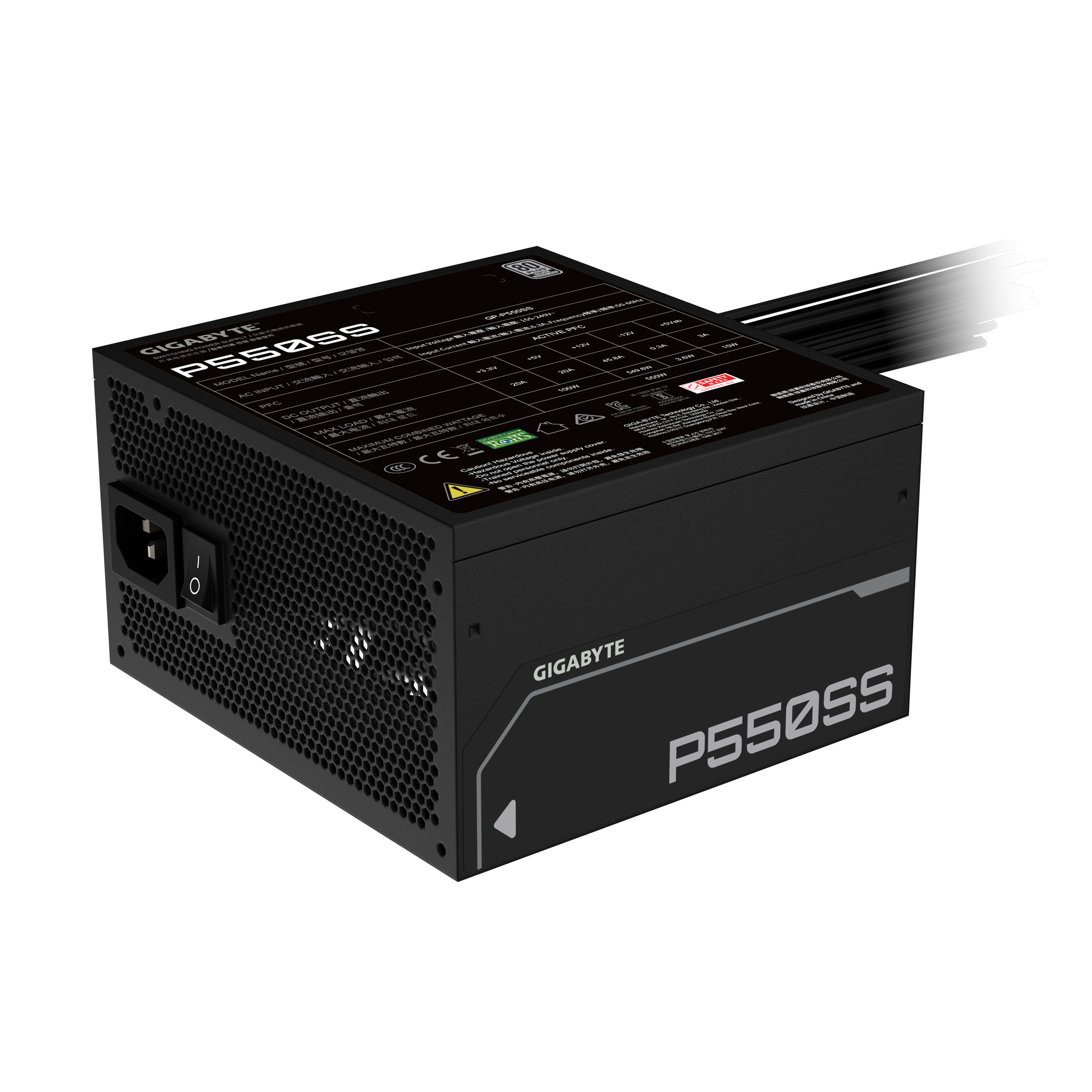 Nguồn Gigabyte P550SS 550W - Black (GP-P550SS)