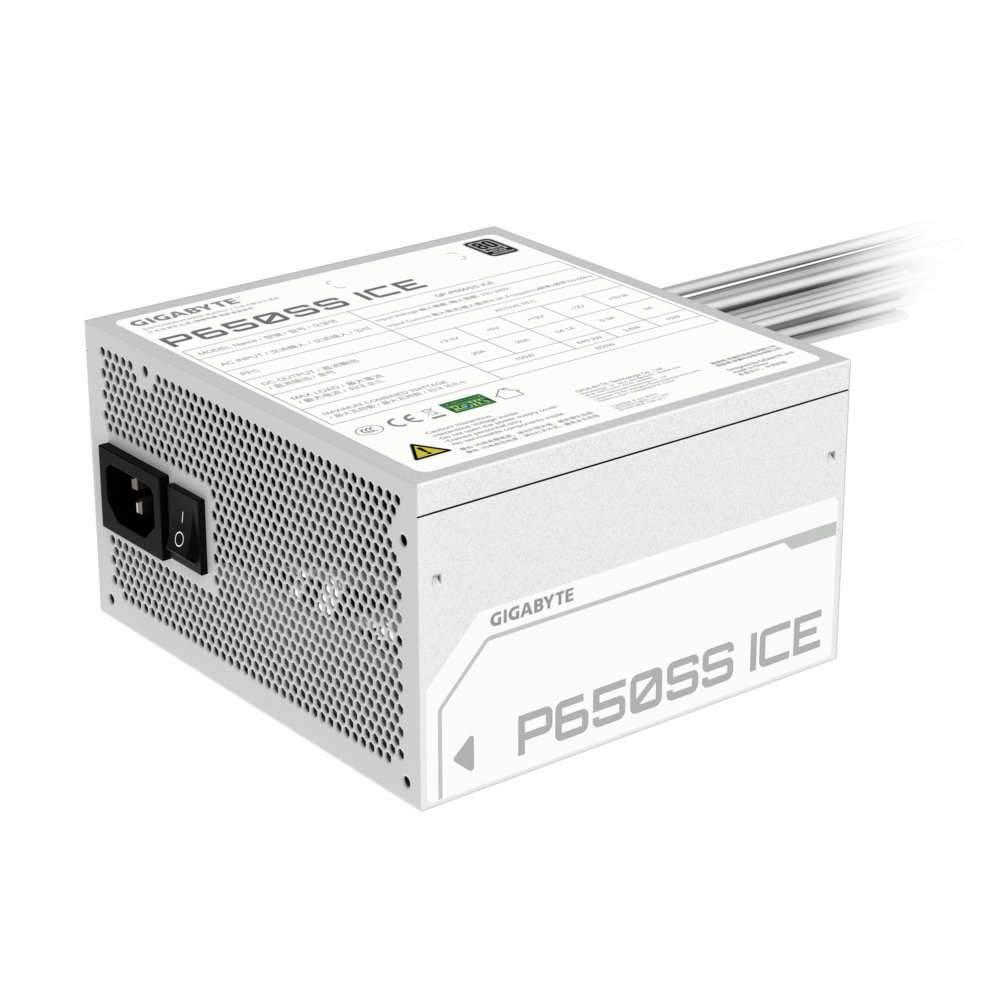 Nguồn Gigabyte P650SS ICE 650W - White (GP-P650SS ICE)