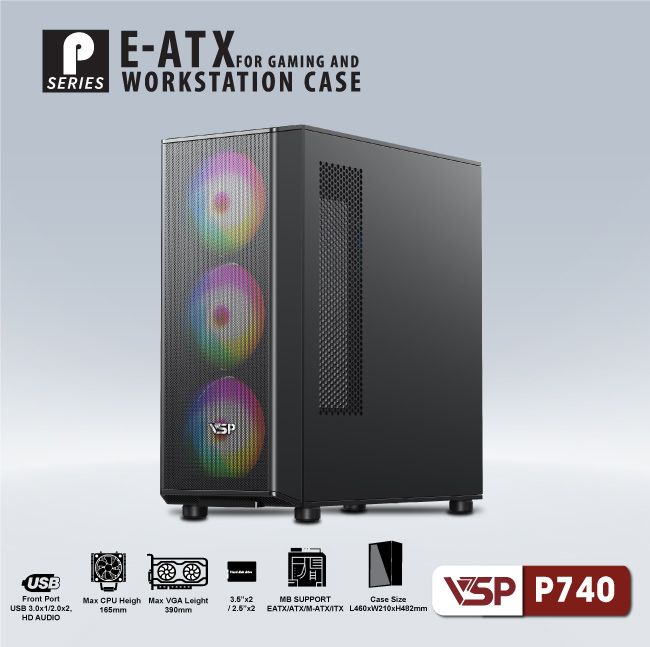 Thùng máy Case VSP Workstation P740 E-ATX