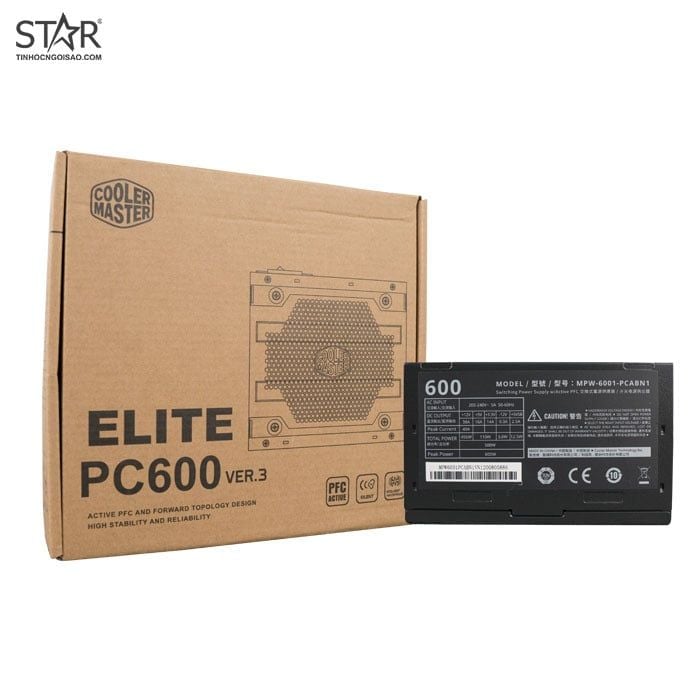 Nguồn Cooler Master Elite PC600 600W V3 (MPW-6001-PSABN1)