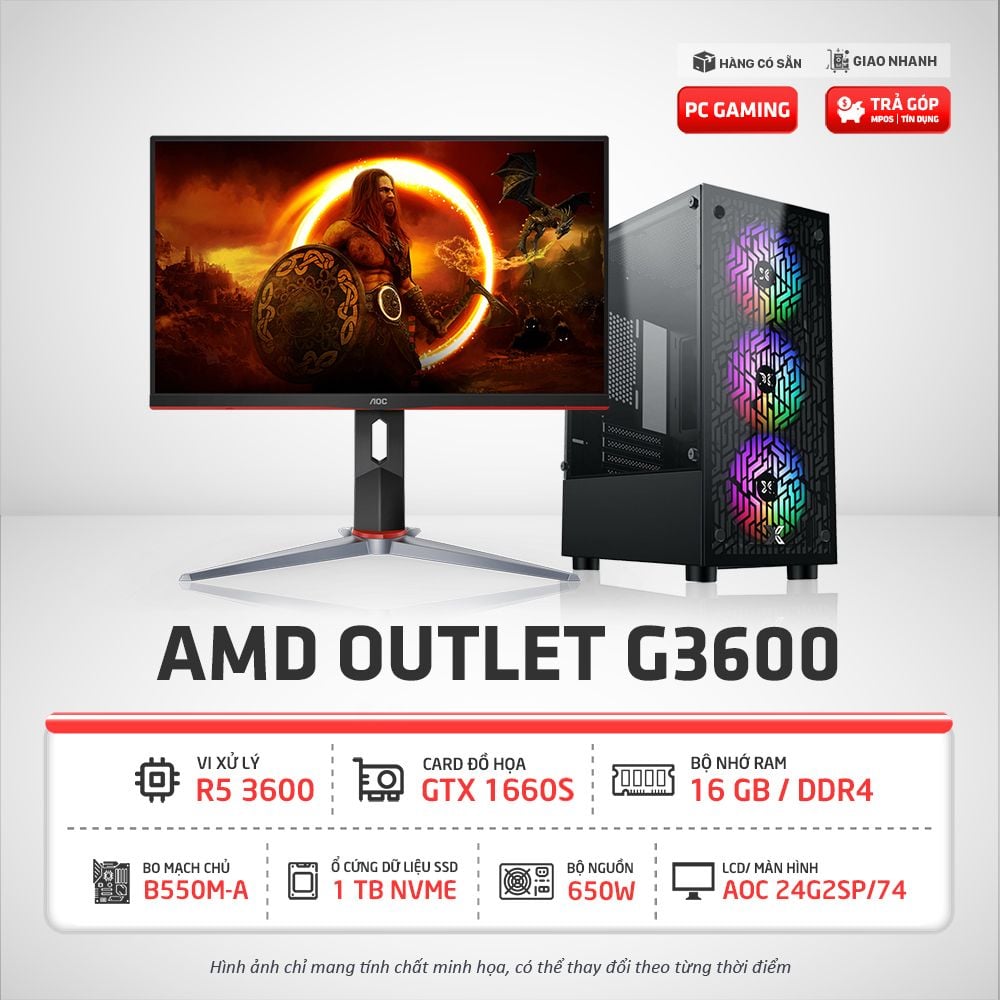 Cấu hình Gaming AMD Outlet G3600