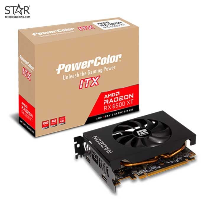 VGA Radeon RX 6500 XT 4GB GDDR6 PowerColor ITX (AXRX 6500 XT 4GBD6-DH)