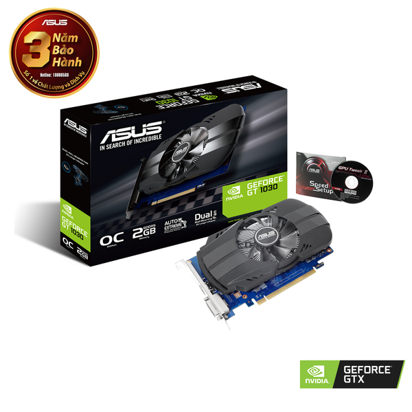  Card màn hình NVIDIA GeForce GT 1030 ASUS Phoenix OC | 2GB GDDR5, 384 CUDA, 300W 