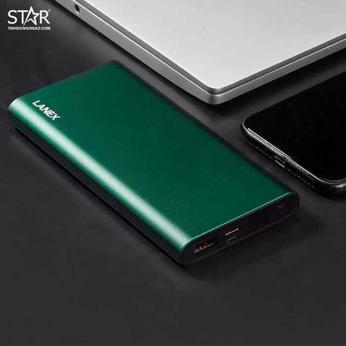 Pin Dự Phòng Polymer A+ 3.0A – PD – QC3.0 – 18W Lanex LPB-P07 10000mAh (Màn hình LED, 1 Cổng USB/ 1 Cổng Type-C)