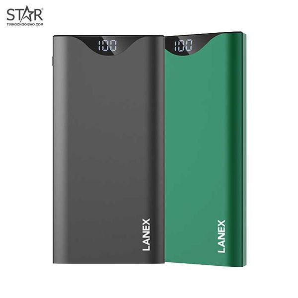  Pin Dự Phòng Polymer A+ 3.0A – PD – QC3.0 – 18W Lanex LPB-P07 10000mAh (Màn hình LED, 1 Cổng USB/ 1 Cổng Type-C) 