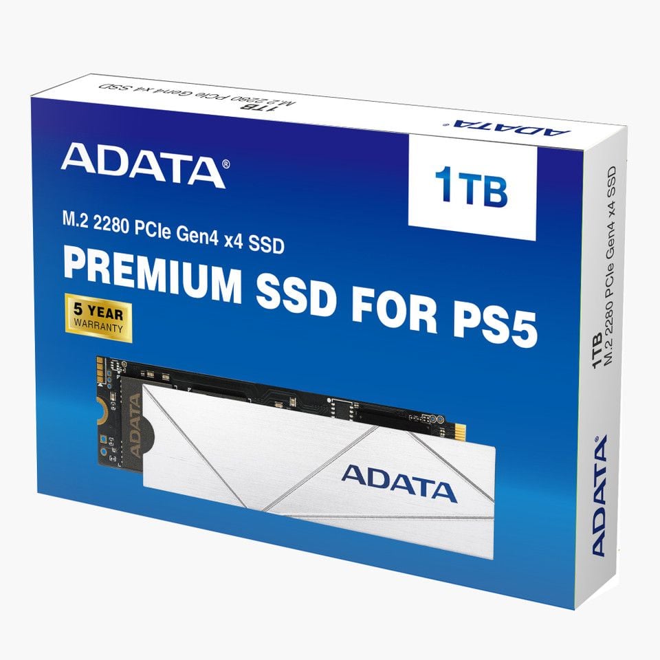 Ổ cứng SSD Adata Premium SSD For PS5 1TB PCIe Gen4 x4 M.2 2280 (APSFG-1T-CSUS)