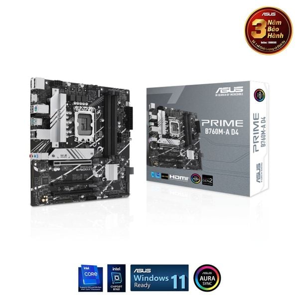  Mainboard ASUS Prime B760M-A DDR4 | LGA 1700, mATX, 4 khe RAM 