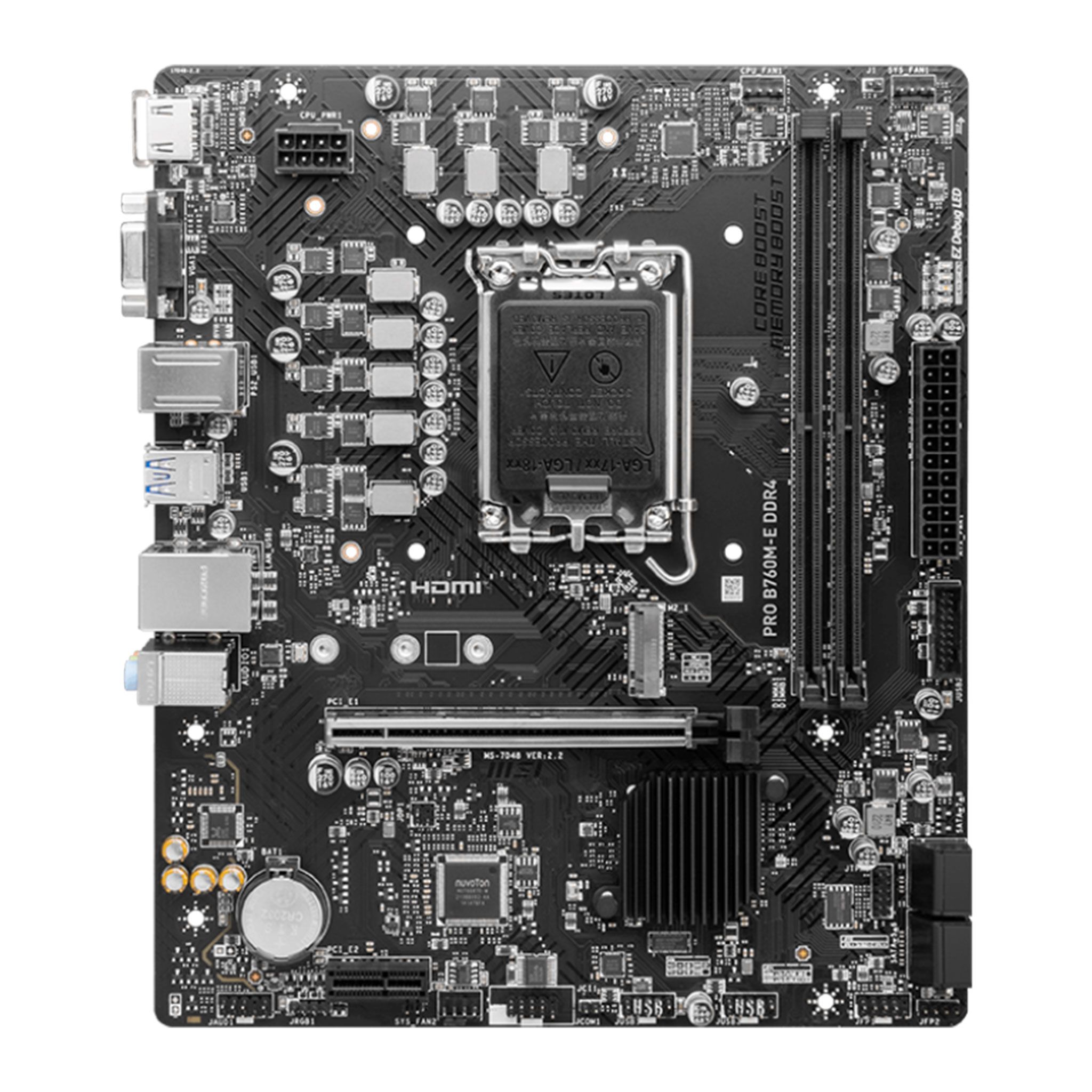 Mainboard MSI PRO B760M-E DDR4 | Intel B760, Socket 1700, mATX, 2 khe DDR4