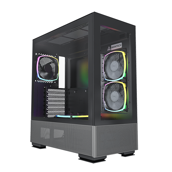Thùng máy Montech Sky Two | Mid Tower, Kèm sẵn 4 fan RGB