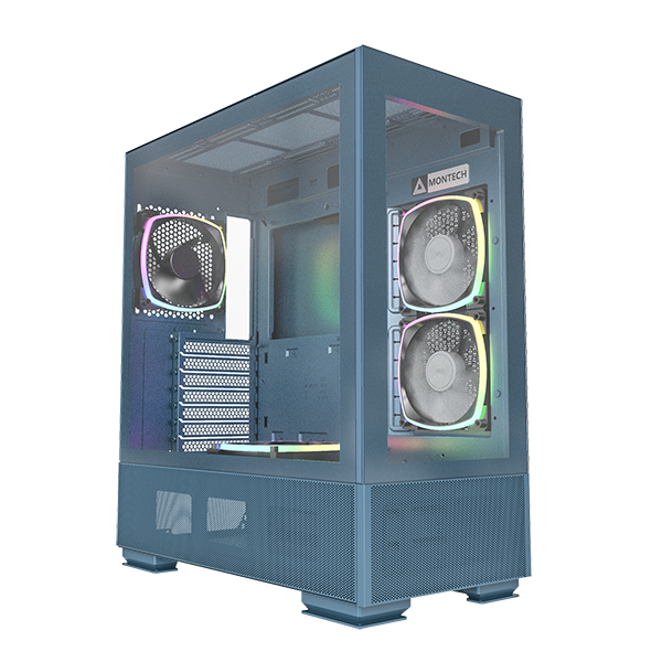  Thùng máy Montech Sky Two | Mid Tower, Kèm sẵn 4 fan RGB 