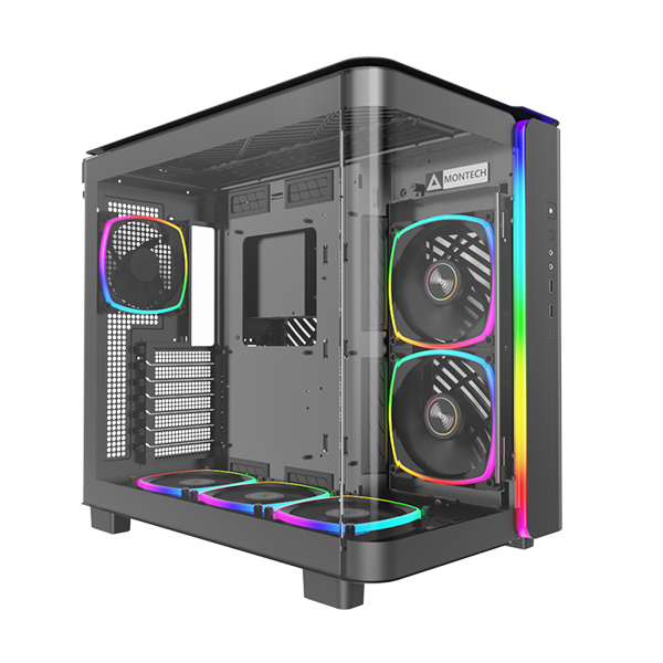 Thùng máy Montech King 95 Pro - Đen | Sẵn 6 fan ARGB