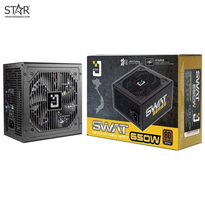 Nguồn Jetek SWAT 650W 80 Plus Bronze + Dây Nguồn