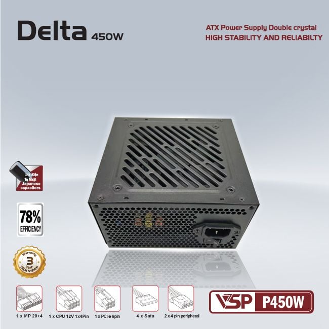 Nguồn VSP Delta P450W | 450W, ATX