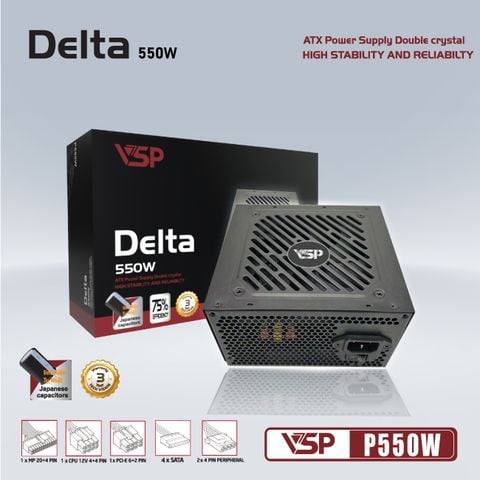 Nguồn VSP Delta P550W | 550W, ATX