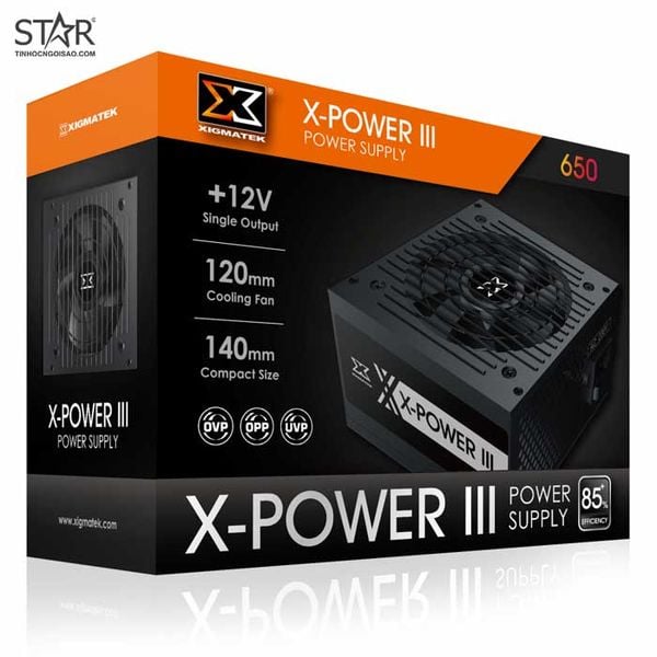  Nguồn máy tính Xigmatek X-Power III 650 (EN45990) 600W | Non Modular, ATX 