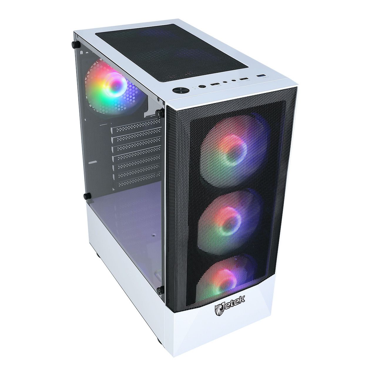 Thùng máy Case Jetek Squid Game - R3 White | Trắng, Kèm 3 Fan RGB