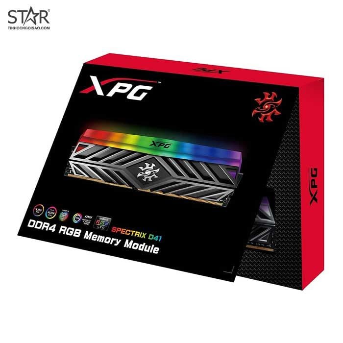 Ram DDR4 Adata 16GB 3200Mhz XPG Spectrix D41 RGB Grey (1x 16GB) (AX4U320016G16A-ST41)