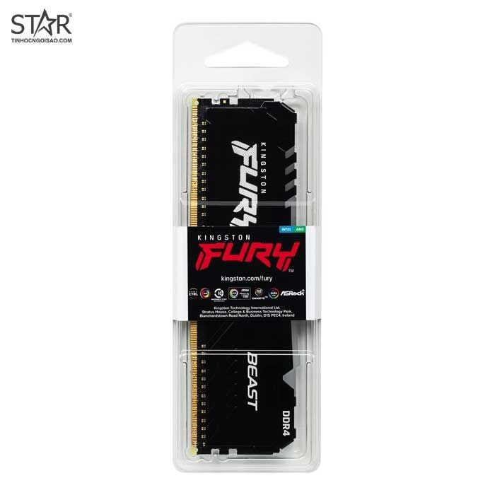 Ram PC Kingston HyperX Fury Beast RGB 16GB DDR4 3200Mhz (1x 16GB) (KF432C16BB1A/16)