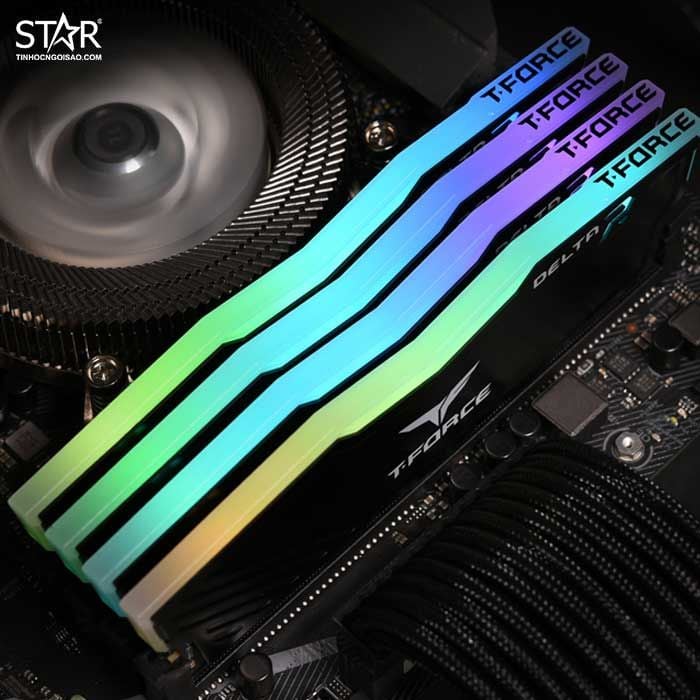 Ram DDR4 TeamGroup 16G/3200 T-Force Delta RGB (1x 16GB) (TF3D416G3200HC16FBK) (Đen)