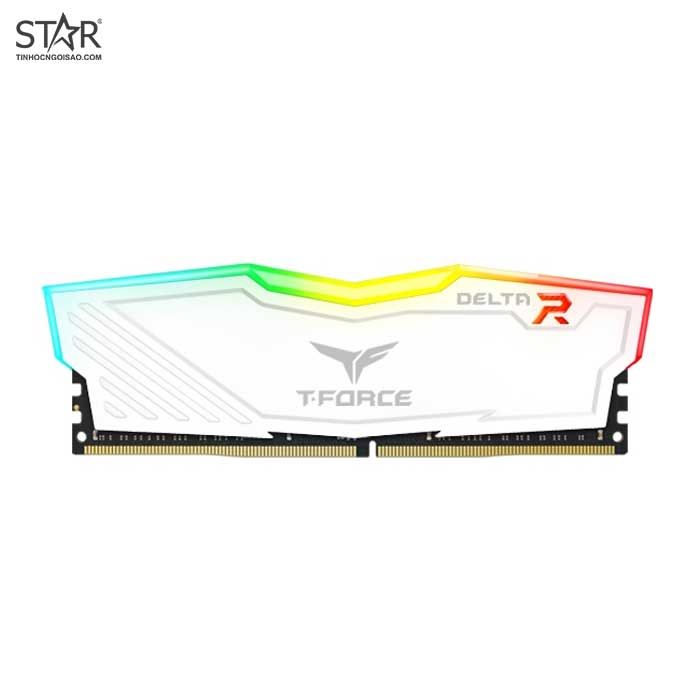 Ram DDR4 TeamGroup 8GB 3200Mhz T-Force Delta RGB (1x 8GB) (TF4D48G3200HC16C01) (Trắng)