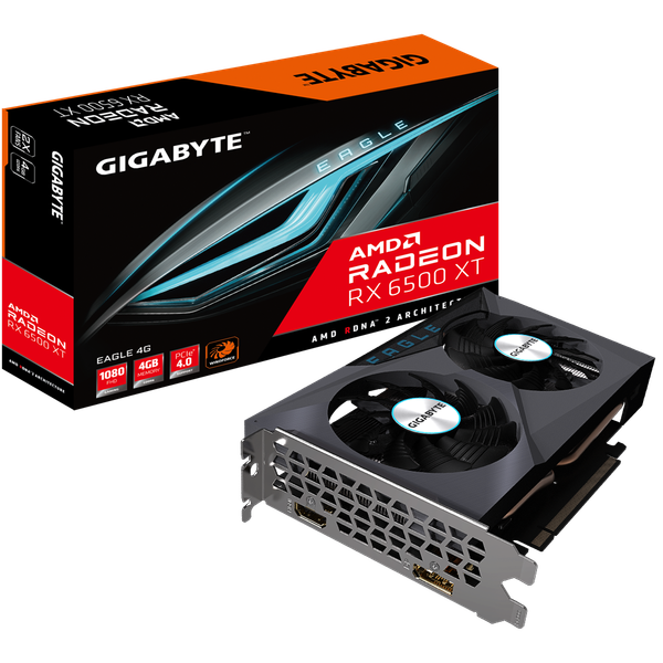  Card màn hình AMD Radeon RX 6500 XT Gigabyte EAGLE | 4GB GDDR6, 1024 SP, 400W 