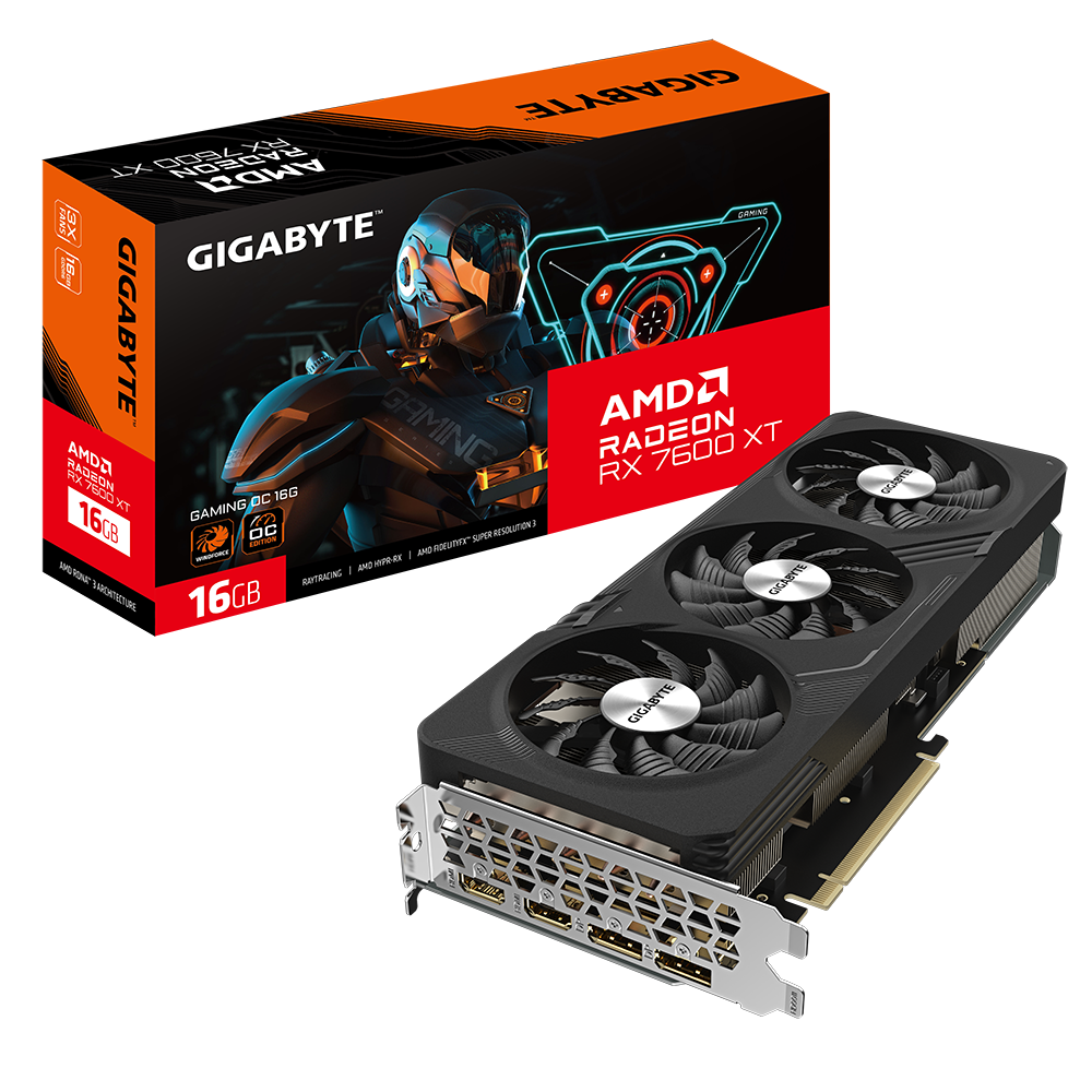 Card màn hình VGA GIGABYTE Radeon RX 7600 XT GAMING OC 16G (GV-R76XTGAMING OC-16GD)