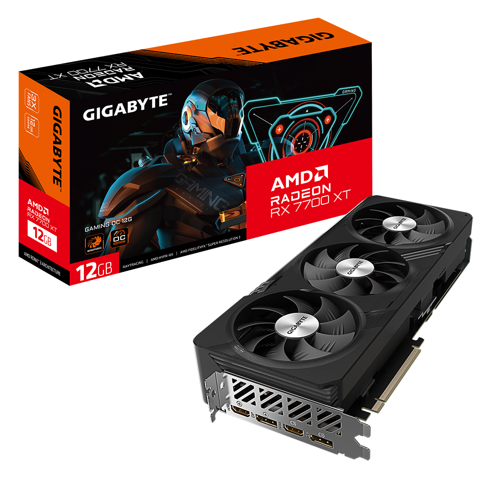 Card màn hình VGA GIGABYTE Radeon RX 7700 XT Gaming OC 12G (GV-R77XTGAMING OC-12GD)