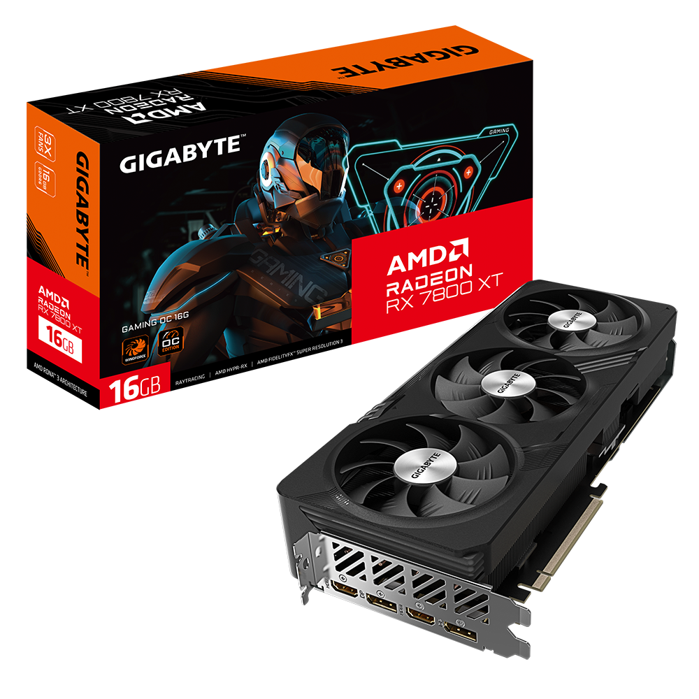 Card màn hình VGA Gigabyte Radeon RX 7800 XT Gaming OC 16G (GV-R78XTGAMING OC-16GD)