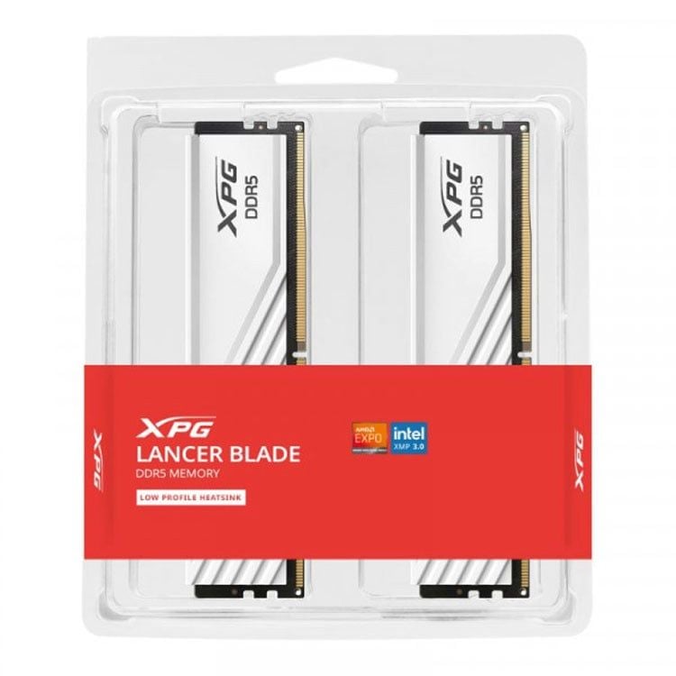 Ram Adata Lancer Blade White 32GB | 2 x 16GB, DDR5, 5600MHz (AX5U5600C4616G-DTLABWH)