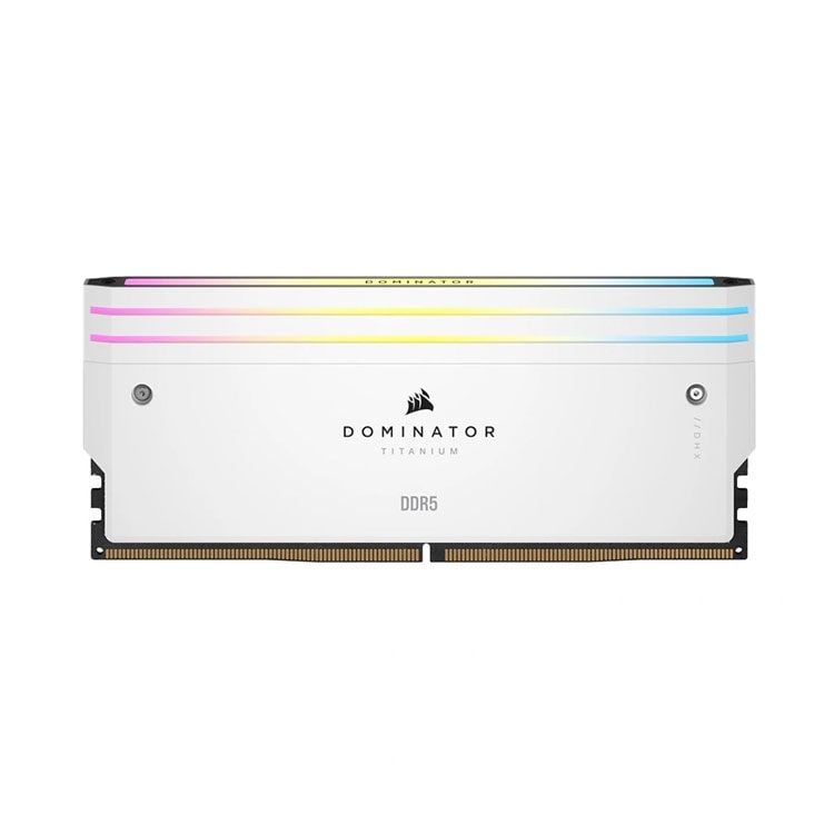 Ram Corsair Dominator Titanium White 64GB | 2 x 32GB, 6600MHz, DDR5 (CMP64GX5M2X6600C32W)