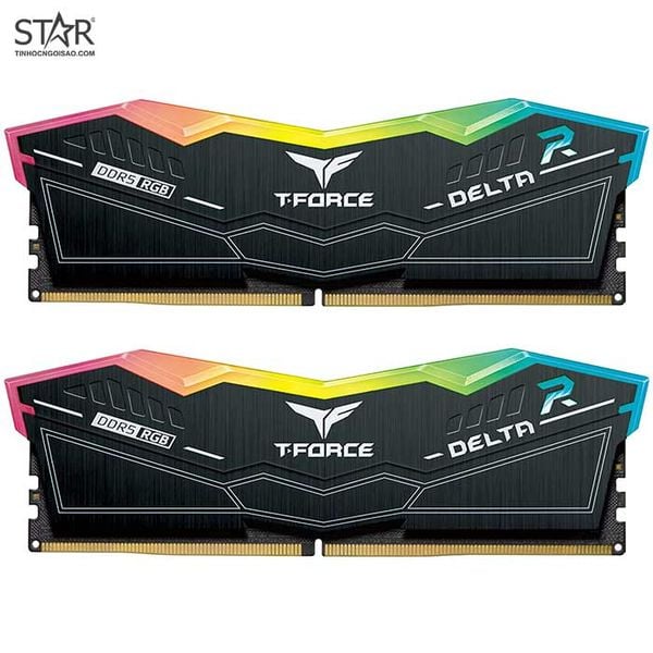  Ram DDR5 TEAMGROUP 32G/6000 T-Force Delta Black RGB (2x16GB) Tản Nhiệt (FF3D532G6000HC38ADC01) 