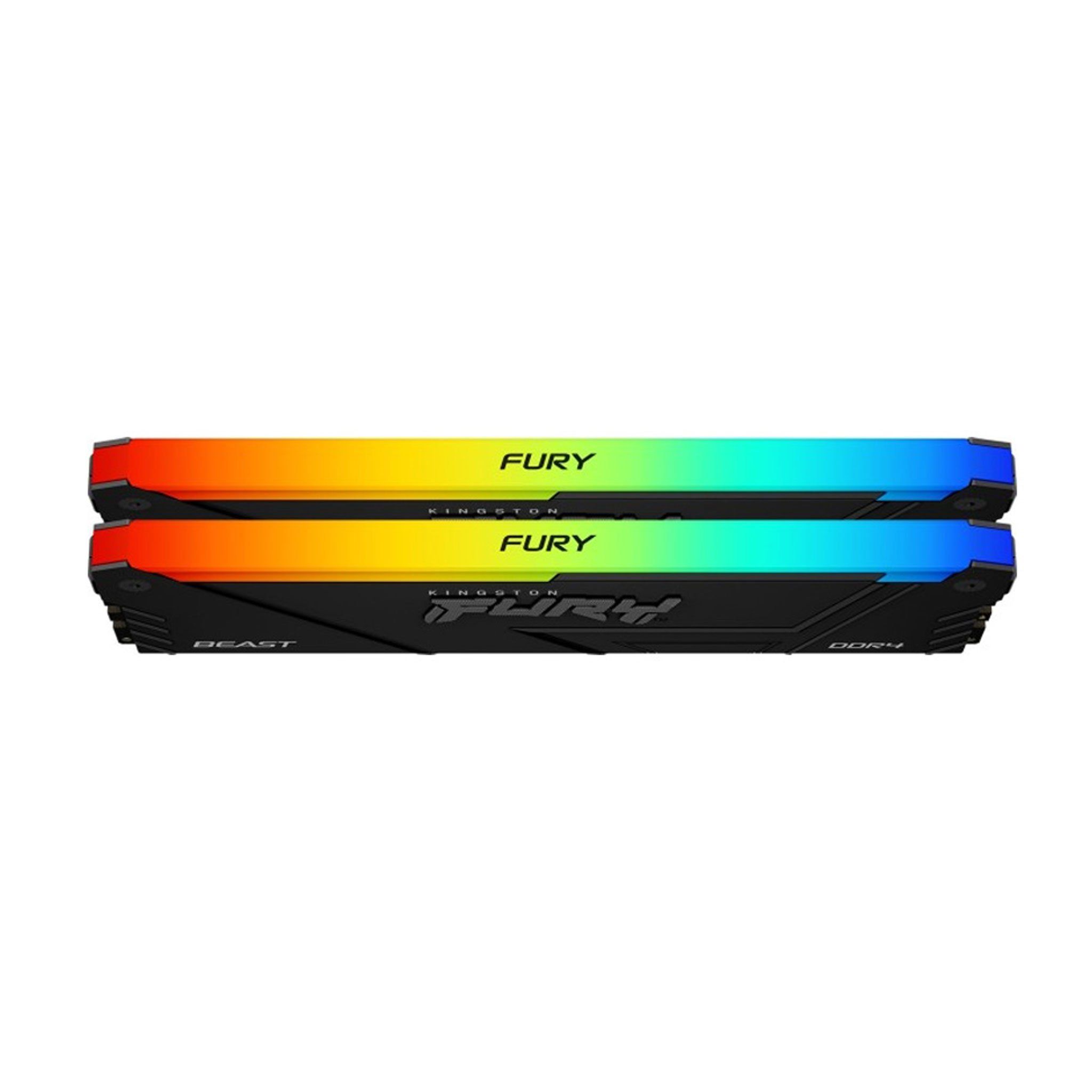 Ram Kingston Fury Beast RGB 16GB | 2x8GB, DDR4, 3200MHz (KF432C16BB2AK2/16)