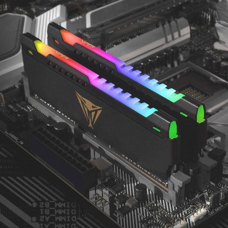 Ram Patriot Viper Steel RGB DDR4 RAM 32GB | 3200MHz, CL18, 2x16GB (PVSR432G320C8K)