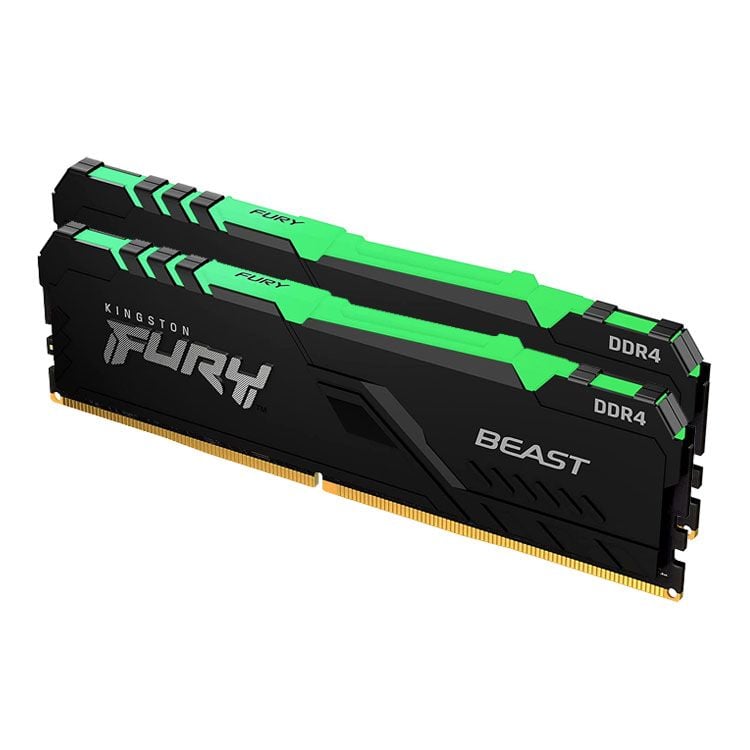 Ram PC Kingston HyperX Fury Beast RGB 64GB (KF432C16BBA/32) (2x32GB, DDR4, 3200MHz)