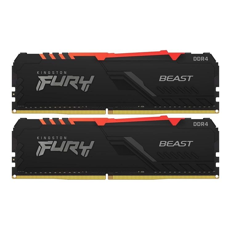 Ram PC Kingston HyperX Fury Beast RGB 64GB (KF432C16BBA/32) (2x32GB, DDR4, 3200MHz)