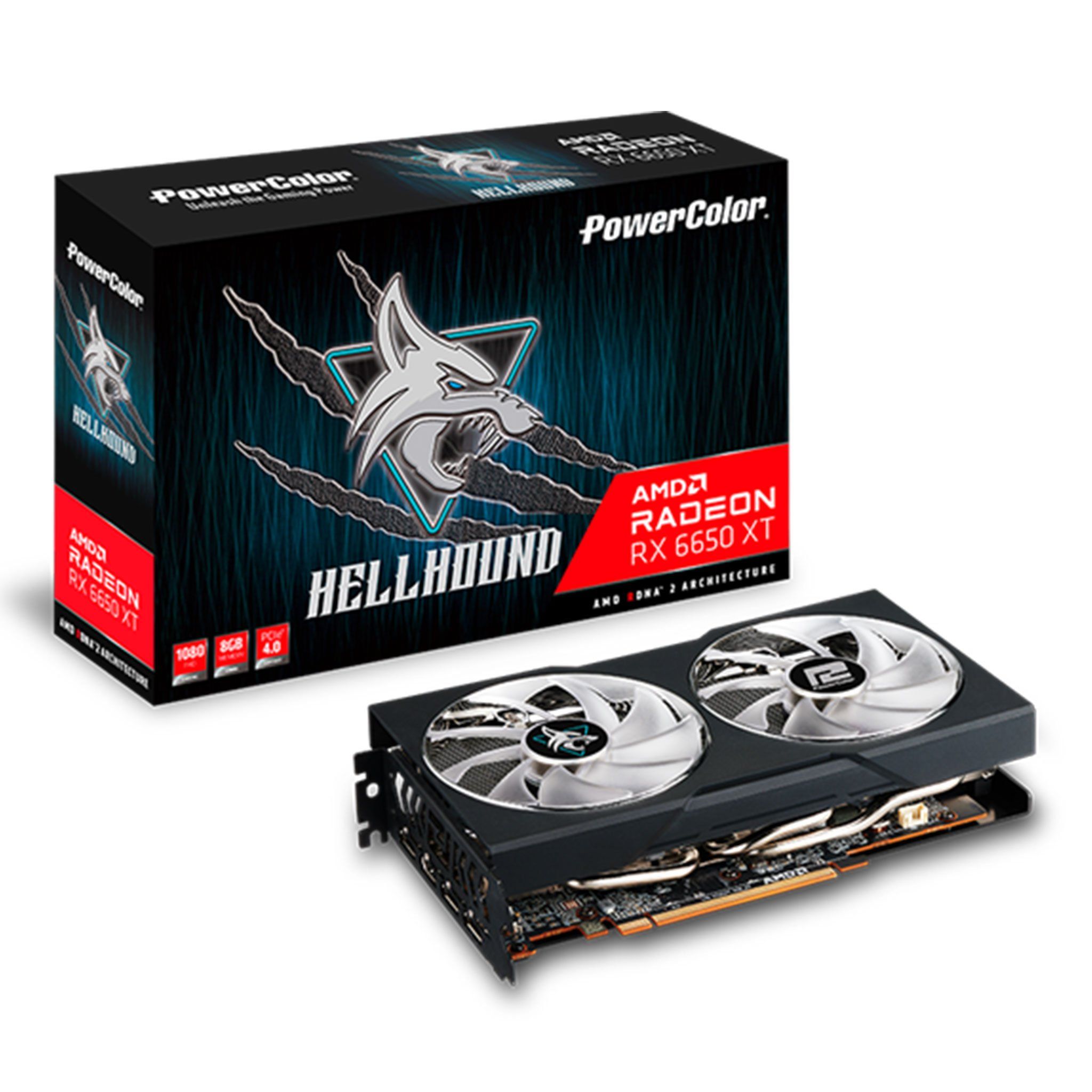 Card màn hình VGA PowerColor Hellhound AMD Radeon RX 6650 XT 8GB GDDR6 (AXRX 6650 XT 8GBD6-3DHL/OC)