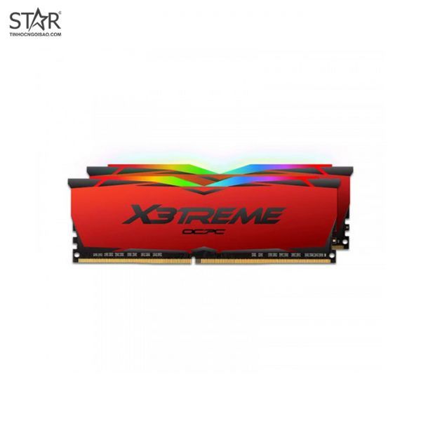 Ram DDR4 OCPC X3treme Aura RGB 16GB 3200Mhz (2X 8GB) Red (MMX3A2K16GD432C16RE) Tản nhiệt