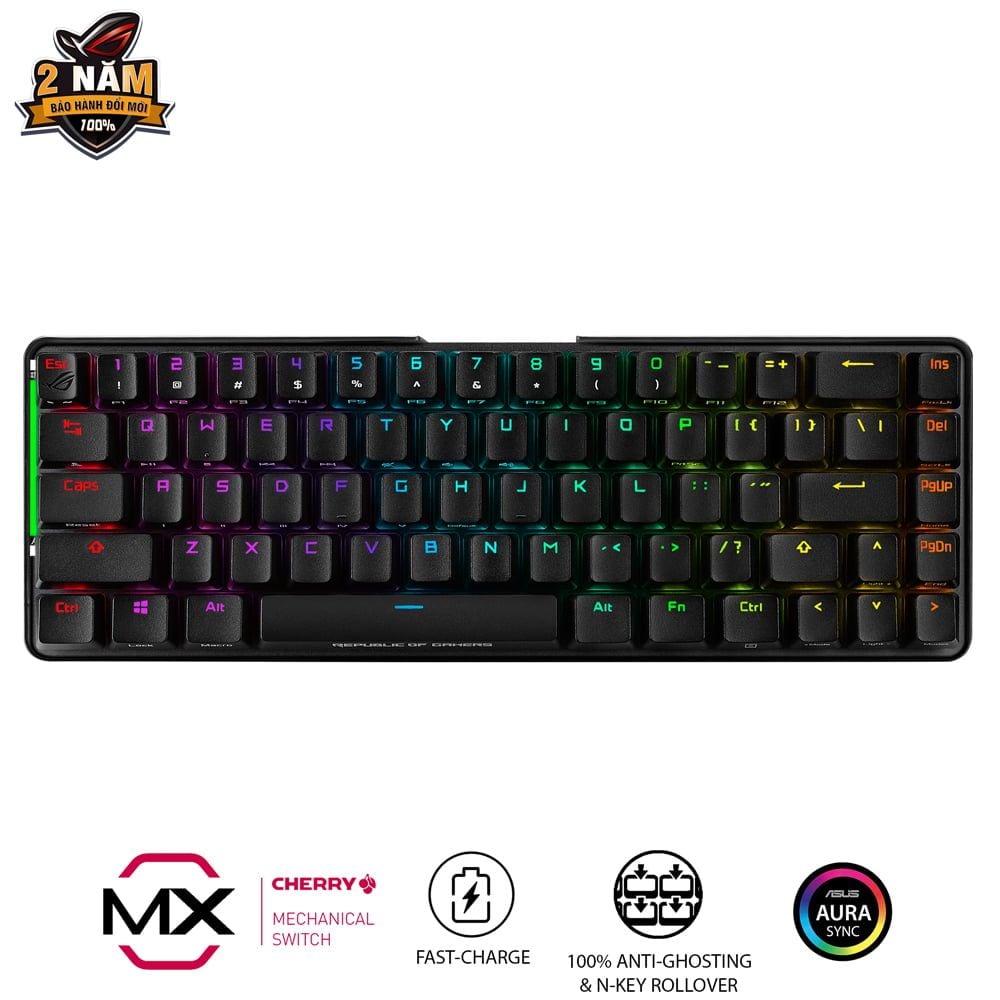 Bàn phím cơ không dây Asus ROG Falchion - Switch Cherry Blue (Đen)