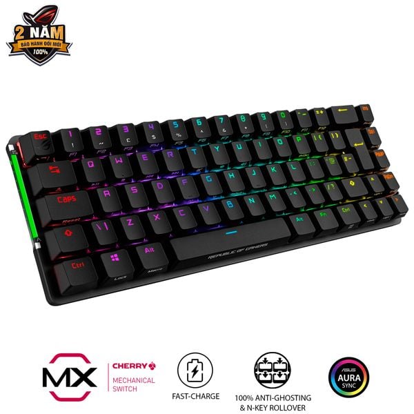  Bàn phím cơ không dây Asus ROG Falchion - Switch Cherry Blue (Đen) 