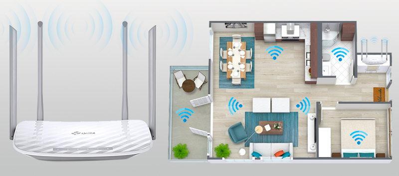 Router TP-LINK Archer C50 AC1200 Băng tần kép - 4 angten