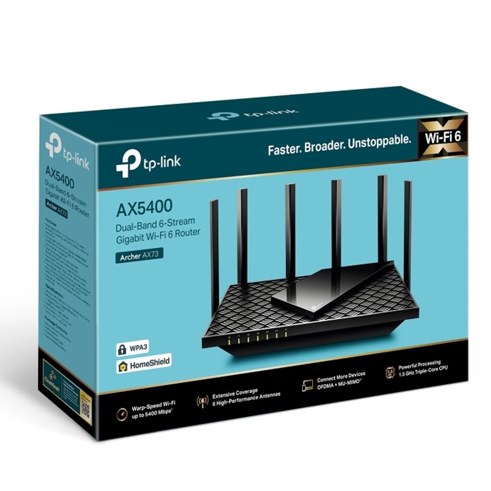 Router Wifi 6 Archer AX73 Băng Tần Kép Gigabit AX5400 (6 Anten)