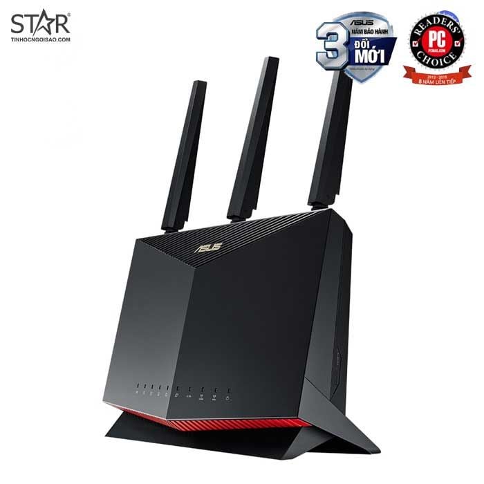 Phát Wifi Asus Gaming Router RT-AX86U Hai Băng Tần MU-MIMO – 3 anten Chính Hãng (Chuẩn AX5700 / WiFi 6 / AiMesh 360 WIFI Mesh / AiProtection / USB 3.1)