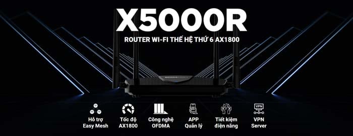 Bộ Router Wifi Totolink Wi-Fi 6 băng tần kép Gigabit AX1800 (X5000R) 4 Anten