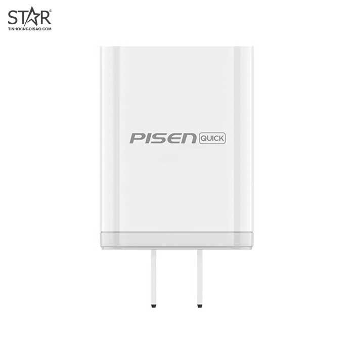 Bộ Cốc Sạc Pisen Quick Dual Type-C & Lightning Cable 18W (TS-C120)