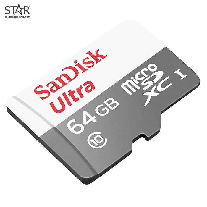 Thẻ nhớ Micro SD Sandisk Ultra 64G C10 100MB/s Chính Hãng