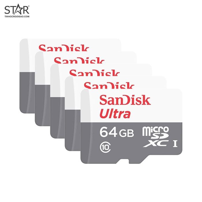 Thẻ nhớ Micro SD Sandisk Ultra 64G C10 100MB/s Chính Hãng