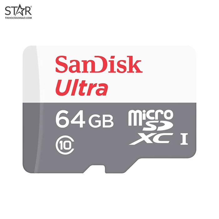 Thẻ nhớ Micro SD Sandisk Ultra 64G C10 100MB/s Chính Hãng