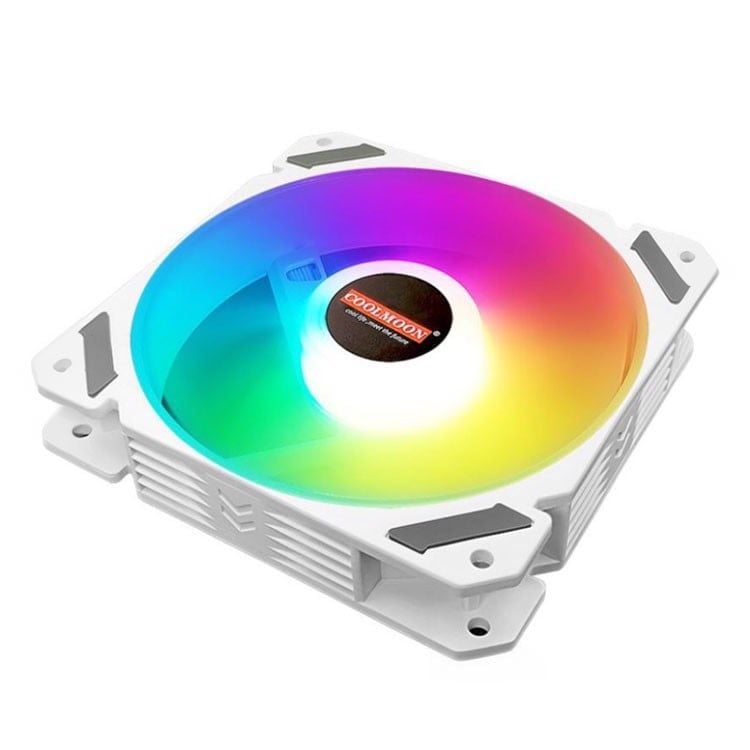 Fan Case Coolmoon Y2 Led RGB | Bộ 5 fan, kèm sẵn HUB + Remote, Trắng - Đen