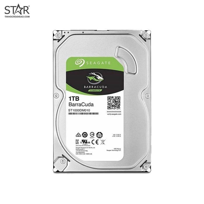 Ổ cứng HDD 1TB Seagate BarraCuda Chính Hãng (ST1000DM010)